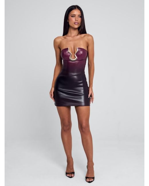 Outcast Ismera Mini Dress Plum Ombre in Red | Lyst