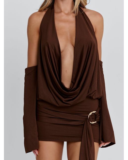 Outcast Brown Celina Mini Dress Chocolate