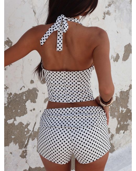 Outcast White Piai Shorts Polka Dot