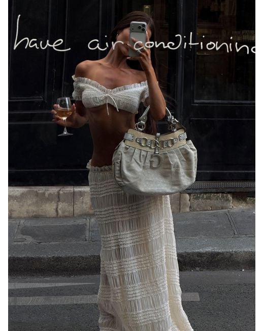Outcast Black Cassidee Maxi Skirt Cream