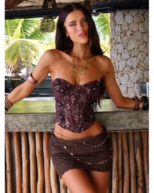 Outcast Brown Monty Mini Skirt Bronze