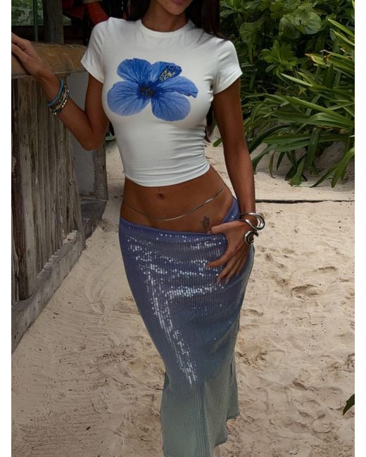 Outcast Blue Ginger Midi Skirt