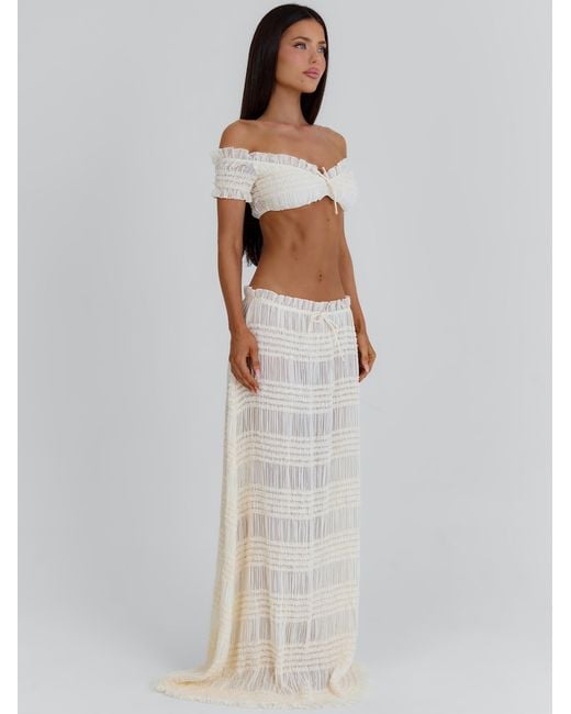 Outcast Black Cassidee Maxi Skirt Cream