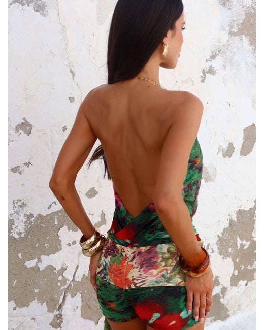 Outcast Gray Clarai Playsuit Ruby Hibiscus