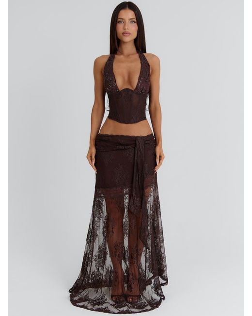Outcast Brown Debbie Maxi Skirt Chocolate