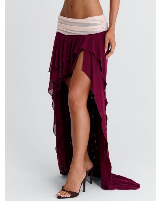 Outcast Red Jadai Maxi Skirt Wine