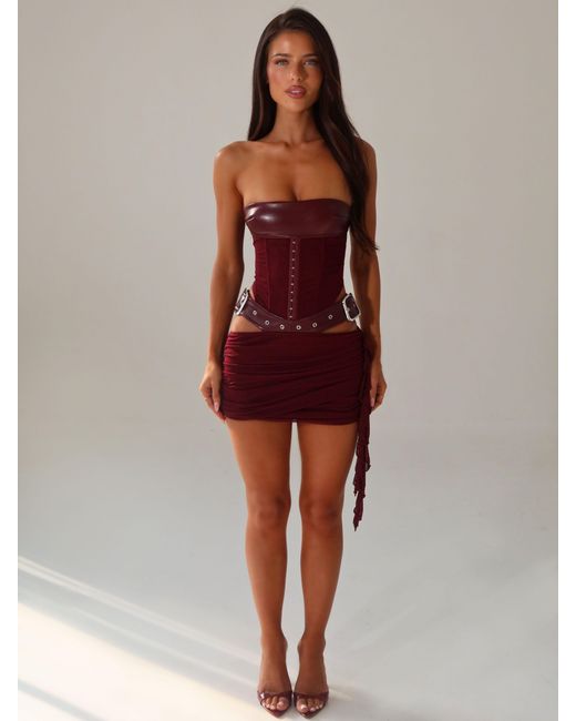Outcast Red Desiree Mini Dress Burgundy
