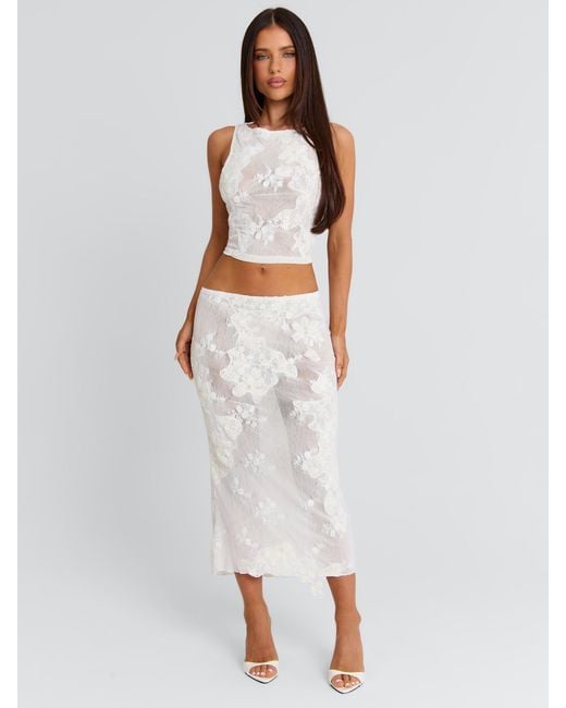 Outcast White Antonella Midi Skirt