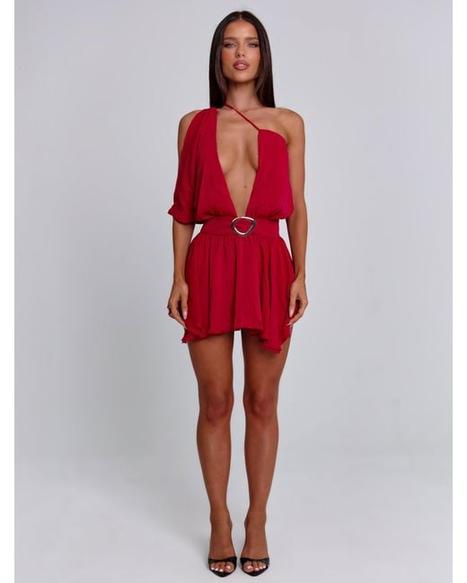 Outcast Red Erice Mini Dress Deep