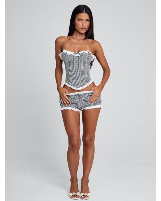 Outcast White Junnie Corset Gingham