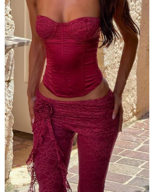 Outcast Red Summei Corset Top Burgundy