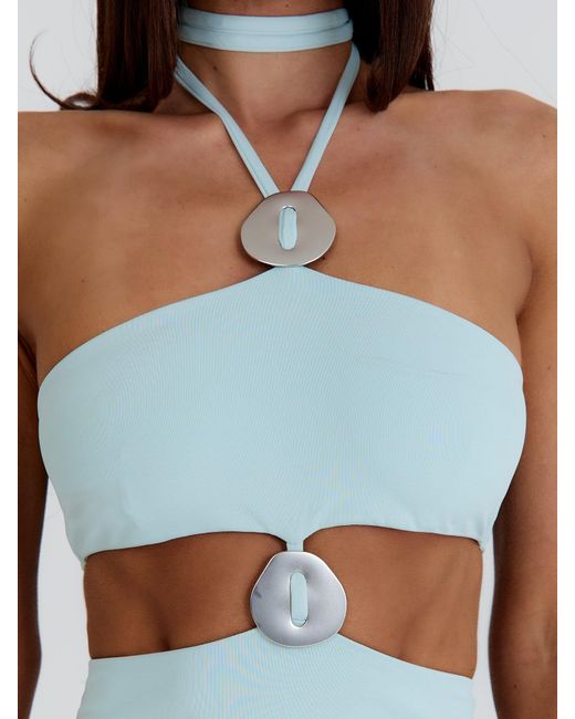 Outcast Metallic Zaniah Crop Top Mint