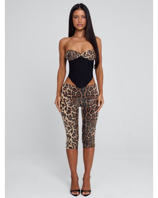 Outcast Metallic Eira Top Leopard Sequin