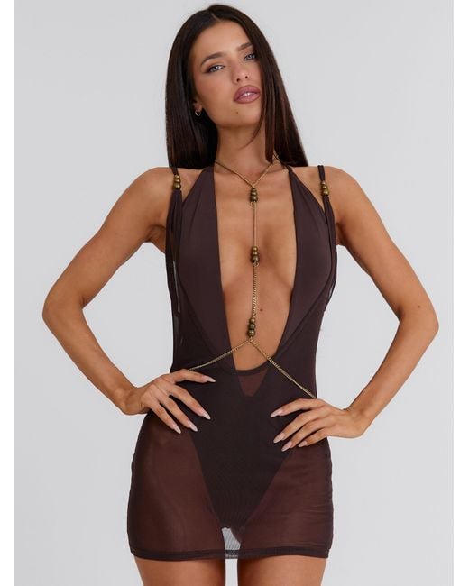 Outcast Brown Jahli Two Piece Mini Dress