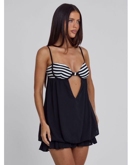 Outcast Black Makoa Mini Dress Stripe