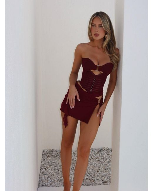 Outcast Red Zuriel Mini Dress Burgundy