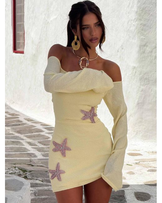 Outcast Natural Maii Mini Dress Lemon