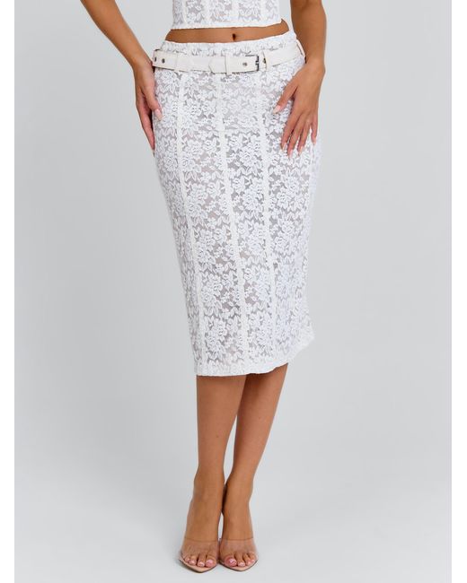 Outcast White Lunalla Midi Skirt Ivory
