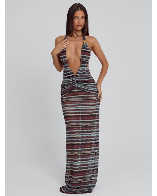 Outcast White Mirai Maxi Dress Stripe