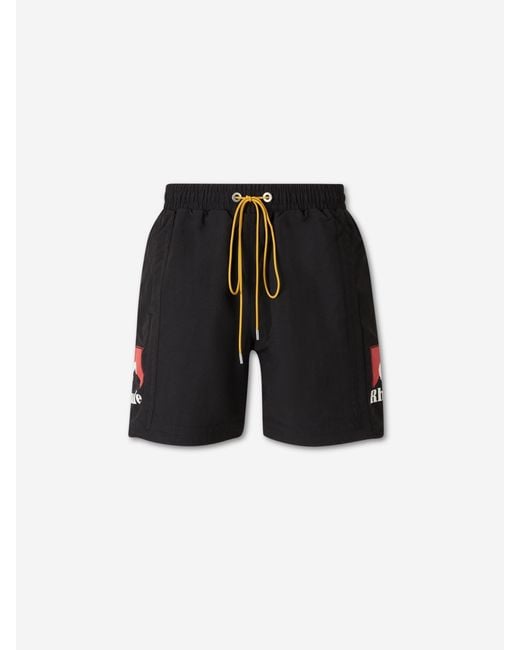 Bermudas Nylon Logo Rhude de hombre de color Black