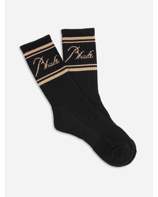 Calcetines Script Logo Rhude de hombre de color Black