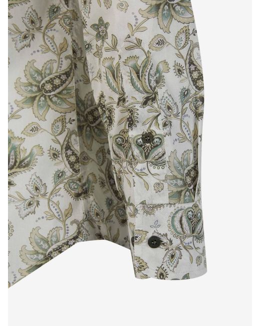 Camisa Algodón Flores Etro de hombre de color Gray