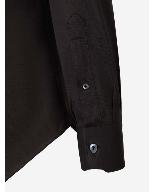 Camisa Algodón Piqué Fray de hombre de color Black