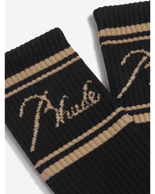 Calcetines Script Logo Rhude de hombre de color Black
