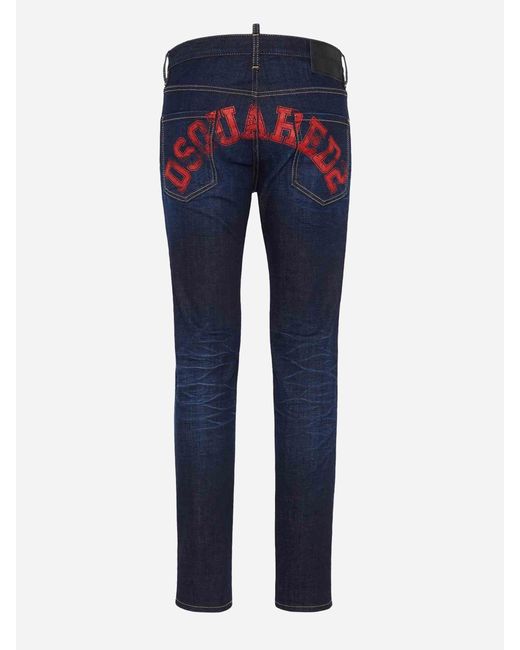 Jeans Straight Algodón DSquared² de hombre de color Blue