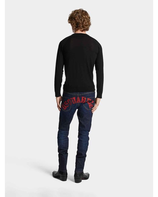 Jeans Straight Algodón DSquared² de hombre de color Blue