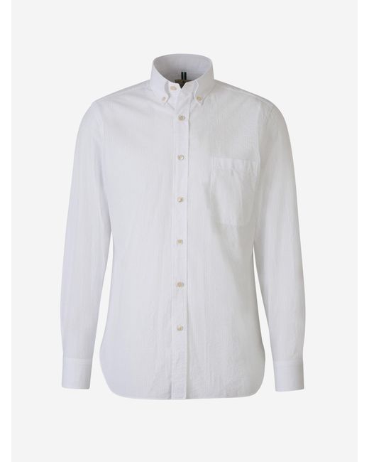 Camisa Texturizada Algodón Luigi Borrelli Napoli de hombre de color White