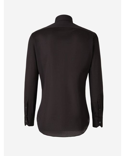 Camisa Algodón Piqué Fray de hombre de color Black