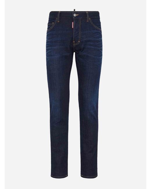 Jeans Straight Algodón DSquared² de hombre de color Blue
