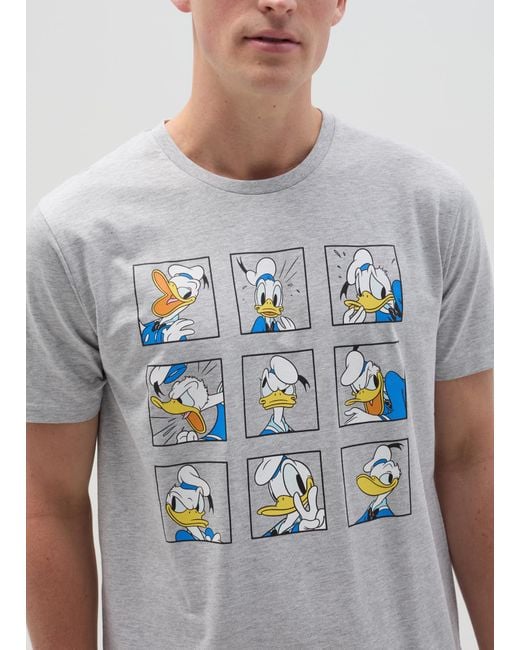 Pigiama Corto Stampa Donald Duck 90, Uomo, , Taglia di Disney in Gray da Uomo