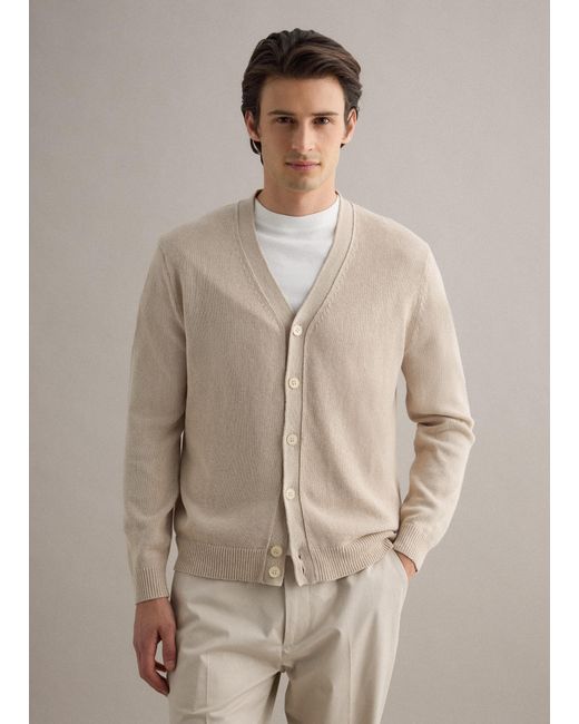 Cardigan di Piombo Contemporary in Natural da Uomo
