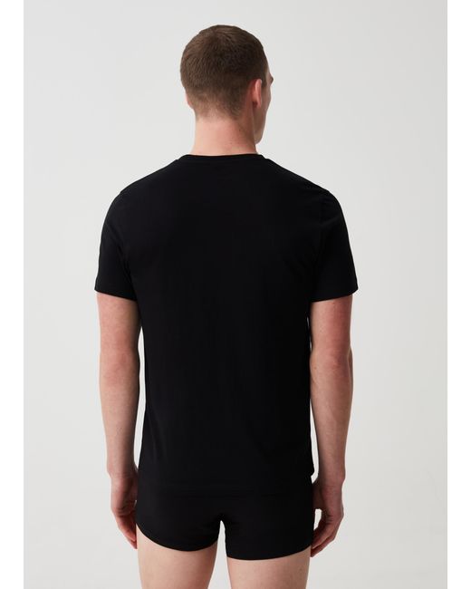Ovs , Tripack T-Shirt Intime Con Scollo A V, Uomo, , Taglia di OVS in Black da Uomo