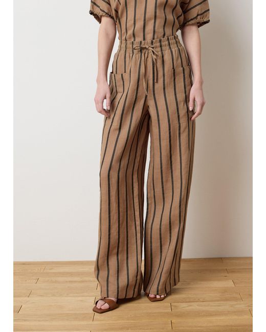 Pantalone A Gamba Larga A Righe, Donna, Taglia di OVS in Natural
