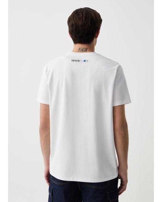 T-Shirt Con Stampa Mare Fuori, Uomo, , Taglia di OVS in White da Uomo