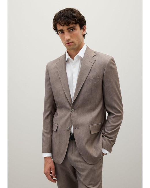 Blazer Melange Slim Fit, Uomo, Taglia di Piombo in Gray da Uomo