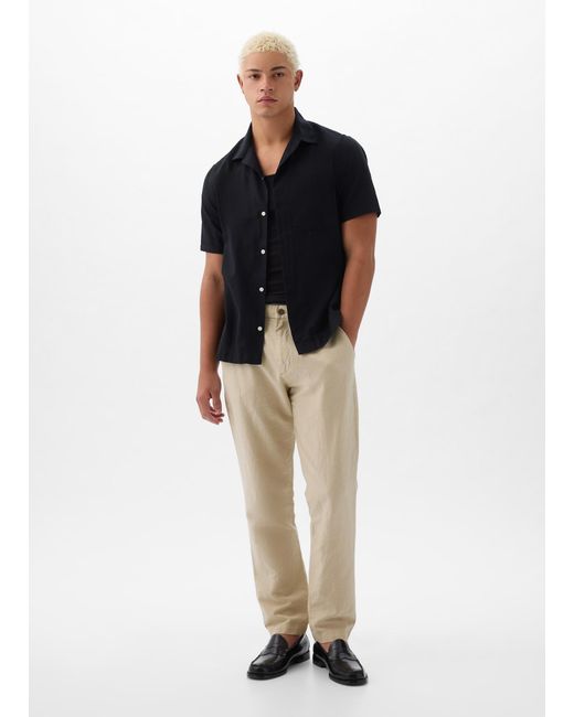 Pantalone slim fit in lino e cotone di Gap in Multicolor da Uomo