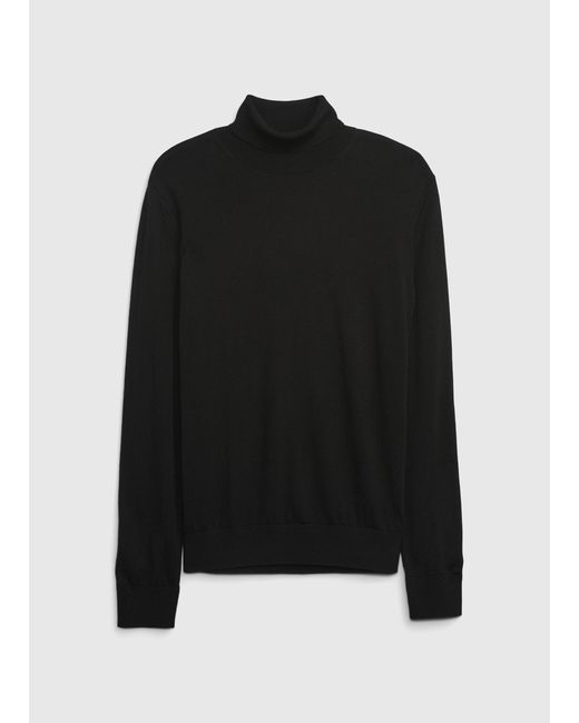 Pullover in lana merino a collo alto di Gap in Black da Uomo