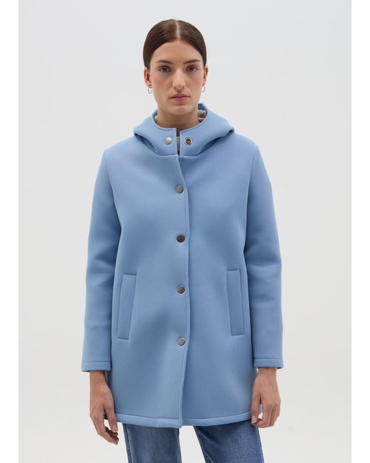 Cappotto Con Cappuccio E Bottoni, Donna, Taglia di Hybrid in Blue
