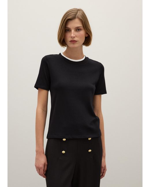 T-Shirt Nera Regular Fit, Donna, Taglia di Piombo in Black