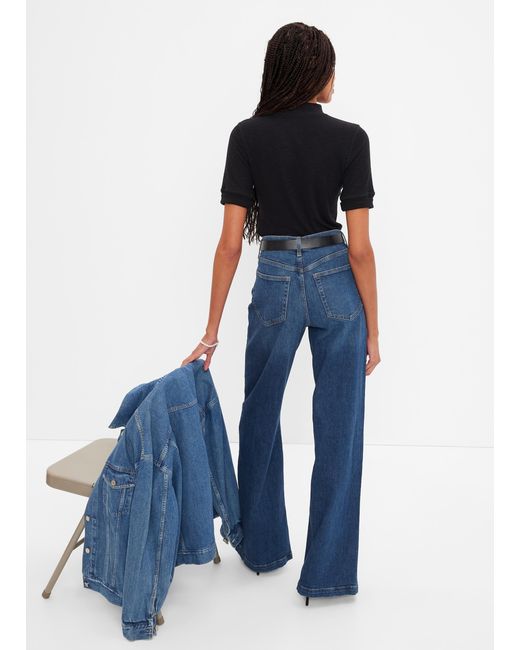 Jeans wide leg a vita alta di Gap in Blue