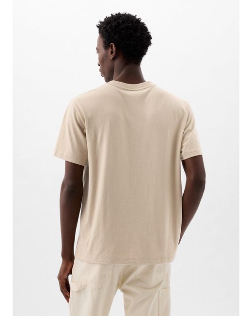 T-Shirt Girocollo di Gap in Natural da Uomo
