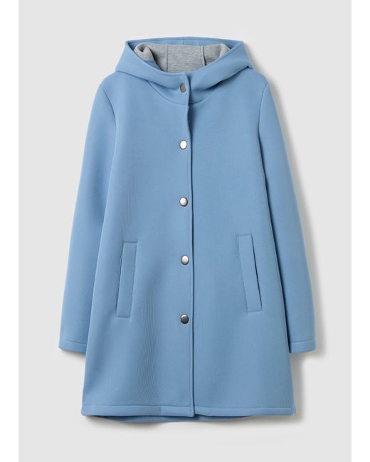Cappotto Con Cappuccio E Bottoni, Donna, Taglia di Hybrid in Blue