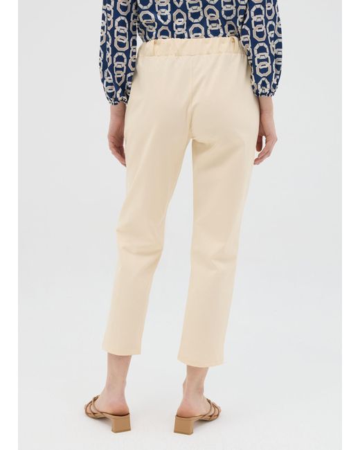 Pantalone Regular Fit Stretch, Donna, Taglia di Hybrid in Natural