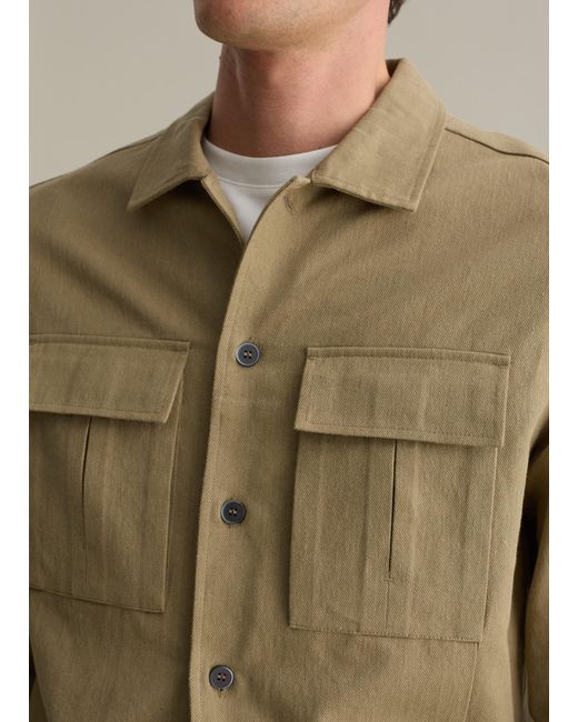 Shacket di Piombo Contemporary in Natural da Uomo