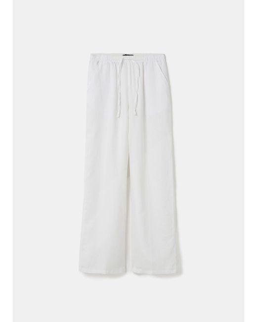 Pantalone Fluido Wide Leg di Piombo in White