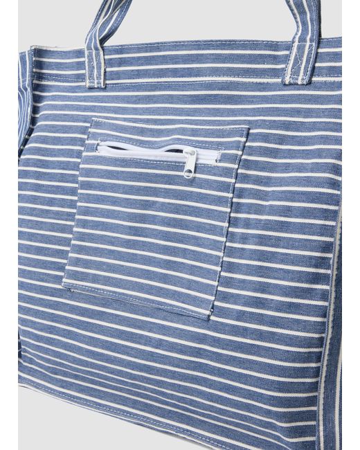 Borsa Shopper Blu A Righe di Piombo in Blue da Uomo